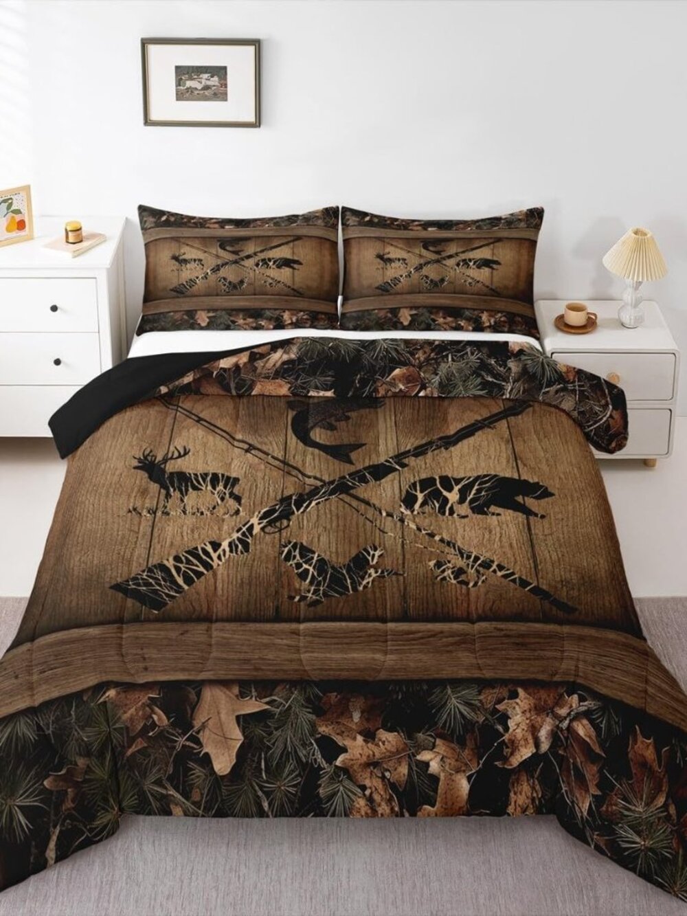 Rustic Farmhouse Bedding Sets Retro Camo Cabin Lodge Comforter